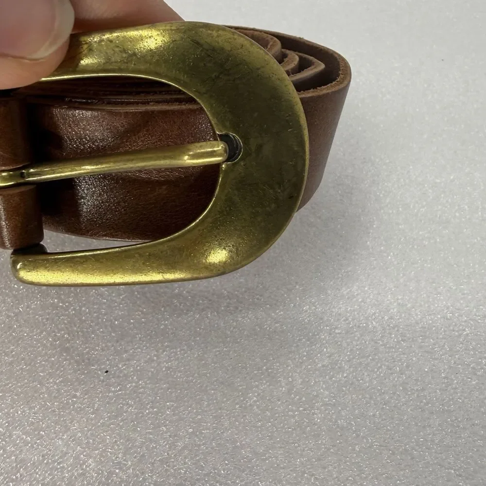 Amsterdam Heritage Leather Belt Women 95 M/L Brown Luxe Italian Leather Hardware